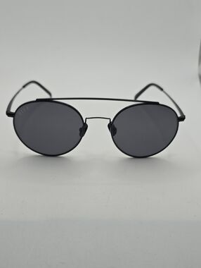 Diff Eyewear Skye Round Black Metal Sunglasses